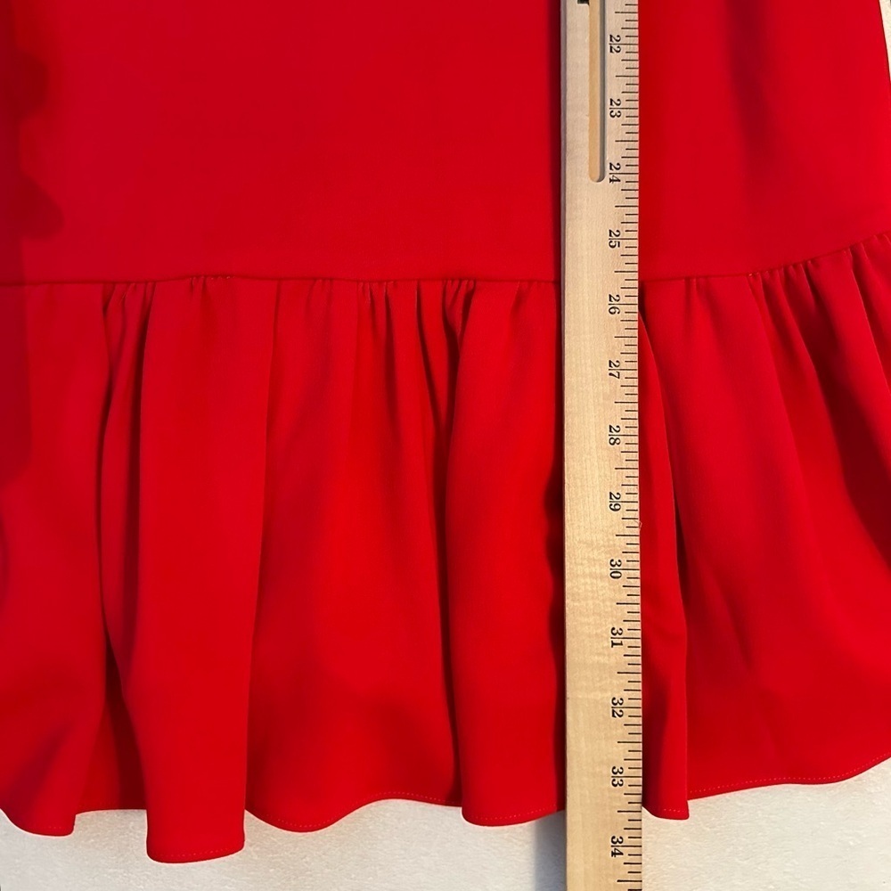 Amanda Uprichard Revolve Carrie Mini Dress Apple Red Sleeveless Ruffle Hem S - Picture 7 of 10